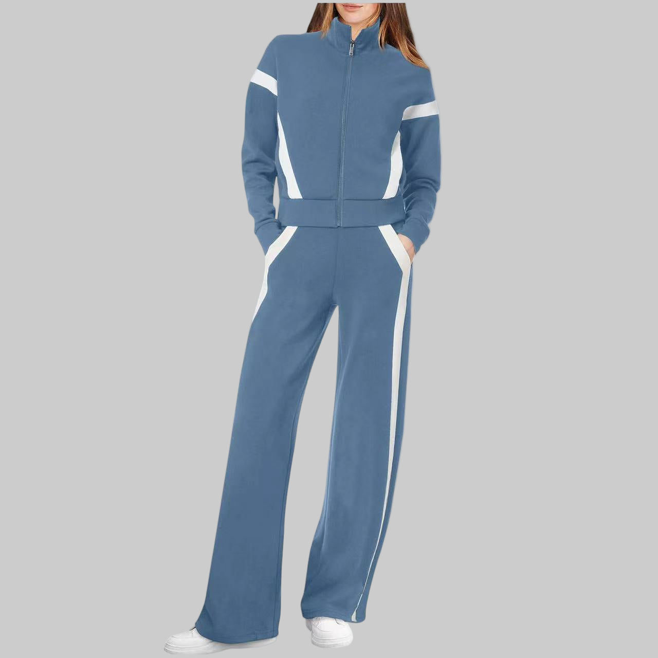 QASU™ - Casual Long Sleeve Top and Sweatpants Set