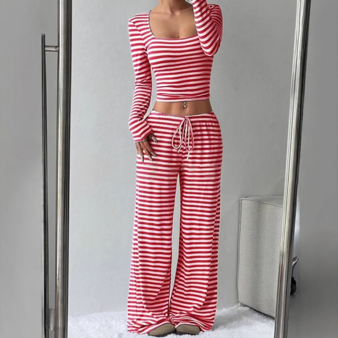 PAMAYPAY™ - Relaxed  Fit Crop Top and Pant Lounge Co-ord